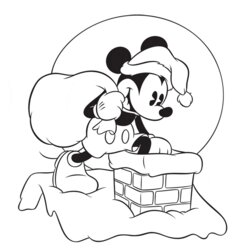 Mickey Mouse Christmas Coloring Pages Sheets Fun Page