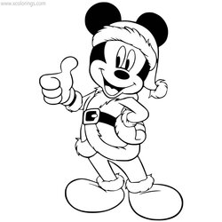Superb Mickey Mouse Christmas Coloring Pages As Santa Claus Printable Resolution Info Type File Size