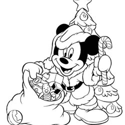Terrific Disney Coloring Pages Mickey Christmas Mouse Santa Color Claus Print Dressed Piglet Celebrate Ready