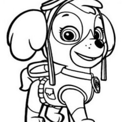 Paw Patrol Printable Coloring Pages Com Skye Print Kids Halloween Drawing Sky Cartoon Colouring Color Easy