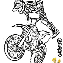 Swell Dirt Bike Coloring Pages For Kids Home Bikes Printable Motorcycle Stunt Rider Adults Motorbike Print