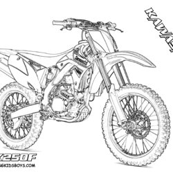 Great Drawing Of Dirt Bike Is Shown In This Black And White Photo It Coloring Pages Outline Motocross Honda