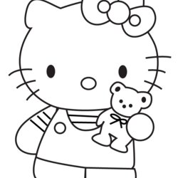 Perfect Teddy Bear Coloring Pages To Print Home Kitty Hello Printable Bears Cartoon Color Colouring Kids
