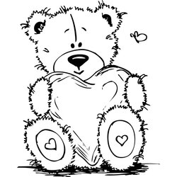 Fine Teddy Bear Coloring Pages For Girls To Print Free Bears