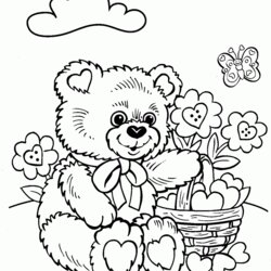 Terrific Theme Teddy Coloring Pages Bear Crayola Printable Adult Valentine Kids Garden Color Colouring