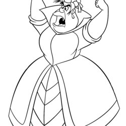 Supreme Alice In Wonderland Printable Coloring Pages Disney Book Queen Hearts Drawing Hatter Mad Colouring