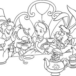 The Highest Quality Free Printable Alice In Wonderland Coloring Pages For Kids Tea Party Colouring Color Book