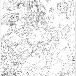 Peerless Alice In Wonderland Return To Childhood Adult Coloring Pages Adults Tales Cheshire Cat Rabbit Color