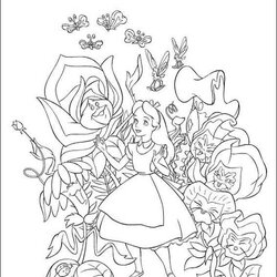 Eminent Fun Coloring Pages Alice In Wonderland