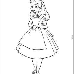 Splendid Alice In Wonderland Coloring Pages Learn To Disney Cartoon Printable Characters Book Pays Character