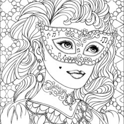 Best Images About Coloring Pages For Adults And Adult Printable Mask Colouring Jason Books Color Women Sheets