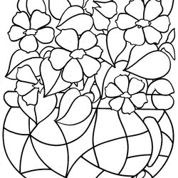 Terrific Printable Spring Flower Coloring Pages Home Adults Popular