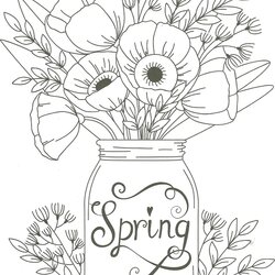 Wizard Printable Spring Flowers Coloring Pages Flower Pictures