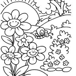 Spring Coloring Pages Best For Kids Flowers In Page