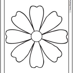 Spring Flowers Coloring Page Preschool Simple Daisy Flower