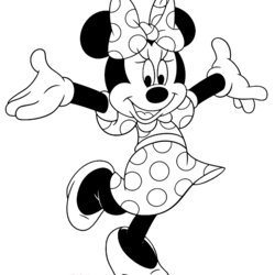 Wonderful Minnie Mouse Coloring Pages Printable Disney Colouring Kids Sheets Mickey Birthday Drawing Para