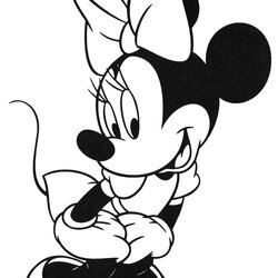 Cool Minnie Mouse Coloring Pages Drawing Pose Printable Mini Cute Toddler Mickey