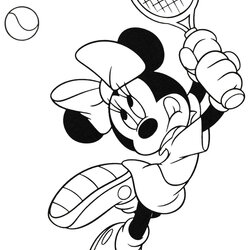 Magnificent Lets Coloring Minnie Mouse Pages Tennis Playing Color Printable Mickey Para Kids Fun Page