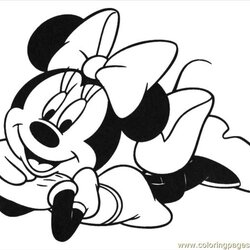 Minnie Mouse Coloring Pages Mini Color Print Pose Mickey Disney Printable Cut Silhouette Drawing File