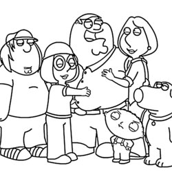 Great Family Guy Printable Coloring Pages Home Cartoon Griffin Cat Drawing Together Print Show Cleveland