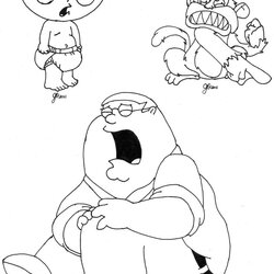 Wonderful Family Guy Coloring Pages Home Griffin Peter Evil Monkey Brian Printable Color Parker Print Gangsta