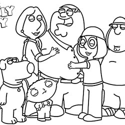 Eminent Family Guy Coloring Pages Members Free Printable Color Adults Kids