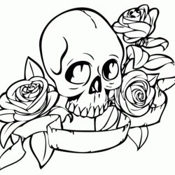 Sublime Skull Coloring Pages For Girls Home Skulls Roses Flowers Rose Sugar Drawing Easy Outline Cool
