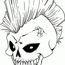 Skull Coloring Pages For Kids Print Color Craft Printable Skulls Cool Halloween Drawings Adults Draw Drawing