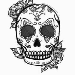 Cool Coloring Pages Skull Free Printable Mexican Sugar Skulls Tattoo Simple Drawing Designs Drawings Tattoos