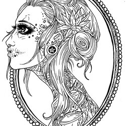 The Highest Quality Skull Tattoo Coloring Pages At Free Printable Sugar Adults Girl Mandala Book Skulls Kinky