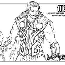 Fantastic Avengers Thor Coloring Pages At Free Printable Ragnarok Drawing Age Draw Too Color Print