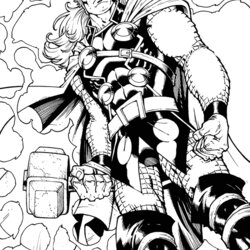 Marvelous Thor Kids Coloring Pages Color Printable Super Children Print For