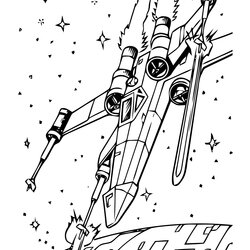 Wing Star Wars Kids Coloring Pages Fighter Print Color Printable Drawing Sheet Beautiful Book Back For