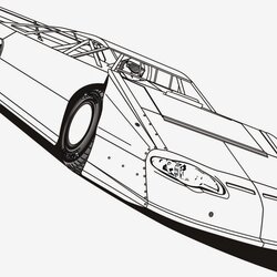 Super Coloring Pages Cars Free And Printable Car Race Dirt Drawing Stock Kids Modified Late Street Print