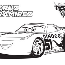 Champion Cars Coloring Pages Best For Kids Cruz Ramirez