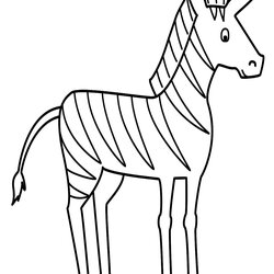 Preeminent Zebra Coloring Pages Free Printable Kids Drawing Sketch Easy Outline Line Animal Animals Simple