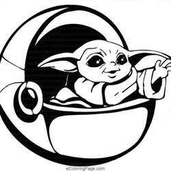 Perfect Baby Yoda Coloring Pages Home Star Wars Printable Disney Child Drawings Popular Stencil Choose Board
