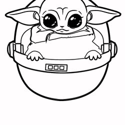 Admirable Baby Yoda Printable Coloring Pages