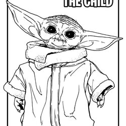 Magnificent Baby Yoda Coloring Pages Home Printable Kids Popular