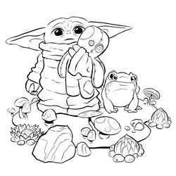 Spiffing Baby Yoda Coloring Pages Cute