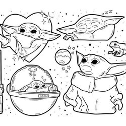 Smashing Baby Yoda Favorite Coloring Pages Printable Outline Colouring Flash Wonder
