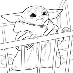 Worthy Baby Yoda Coloring Pages Home Kids Wars Star Crib Book Color Printable Sheets Print Niece Popular Use