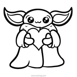 Baby Yoda Printable Coloring Pages Blank World Cute By