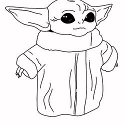 Great Baby Yoda Coloring Page Printable World Holiday