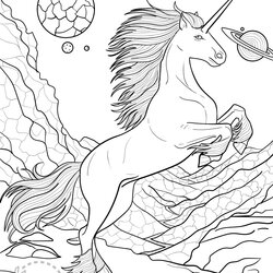 Unicorn Coloring Page For Adults Printable Download Thumbnail
