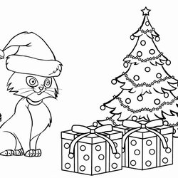 Outstanding Free Printable Cat Coloring Pages For Kids Christmas Page