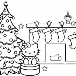 Swell Christmas Kitten Coloring Pages At Free Download Kids