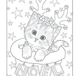 Fantastic Christmas Cats Coloring Pages Home Kitten Disney Patrons Kittens Mandala Puppy Grinch