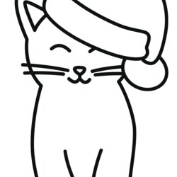 Perfect Christmas Cat In The Hat Coloring Page Free Printable