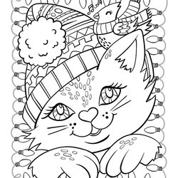 The Highest Standard Christmas Cats Coloring Pages Home